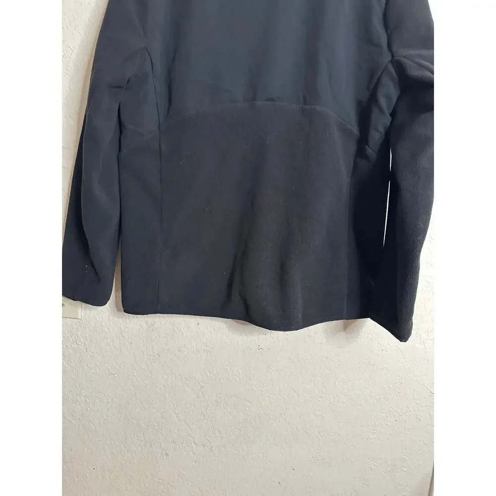 FIGS On-Shift Fleece Jacket Black Womans L PrimaLoft Full Zip Medical Scrub